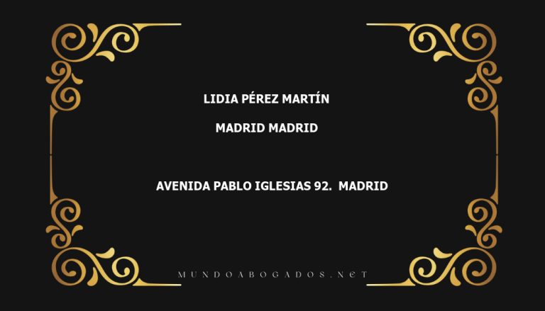 abogado Lidia Pérez Martín en la localidad de Madrid