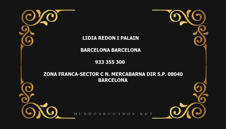 abogado Lidia Redon I Palain en la localidad de Barcelona