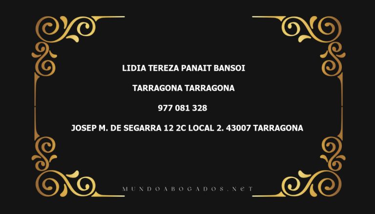 abogado Lidia Tereza Panait Bansoi en la localidad de Tarragona