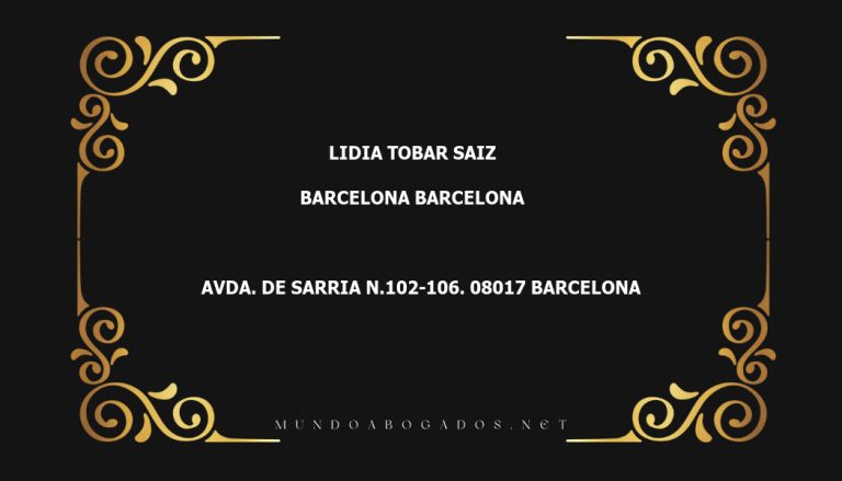 abogado Lidia Tobar Saiz en la localidad de Barcelona