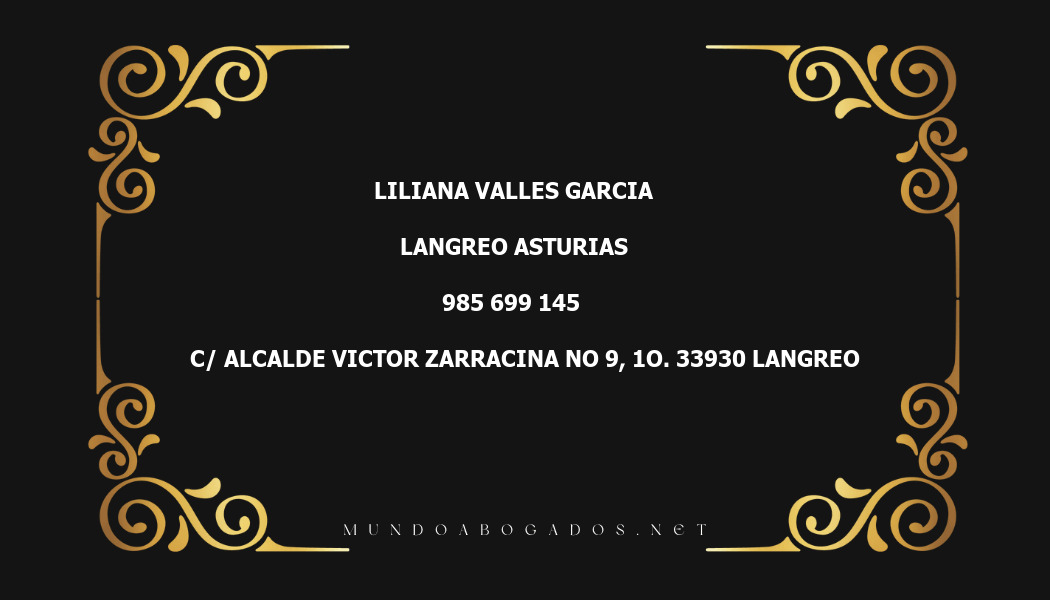 abogado Liliana Valles Garcia en la localidad de Langreo