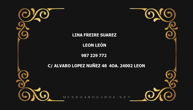 abogado Lina Freire Suarez en la localidad de Leon