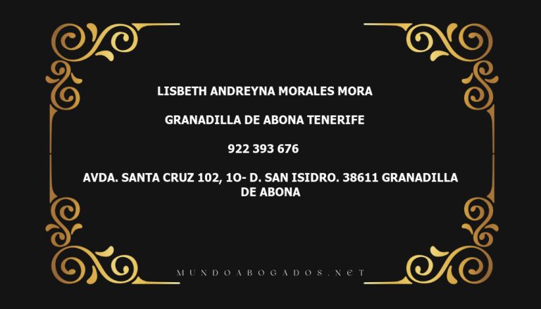 abogado Lisbeth Andreyna Morales Mora en la localidad de Granadilla de Abona