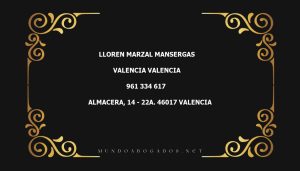 abogado Lloren Marzal Mansergas en la localidad de Valencia