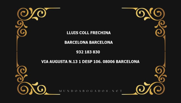 abogado Lluis Coll Frechina en la localidad de Barcelona