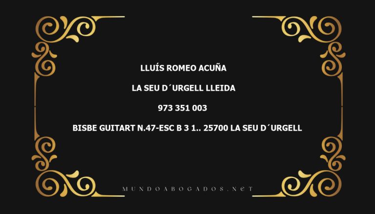 abogado Lluís Romeo Acuña en la localidad de La Seu d´Urgell