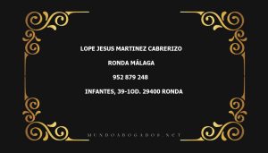 abogado Lope Jesus Martinez Cabrerizo en la localidad de Ronda