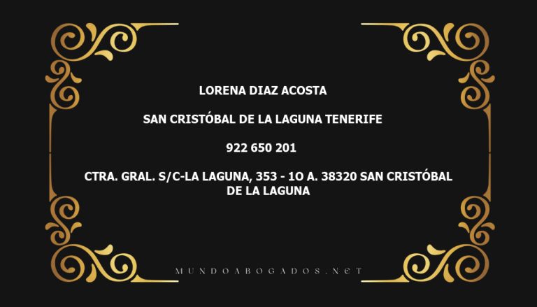 abogado Lorena Diaz Acosta en la localidad de San Cristóbal de La Laguna