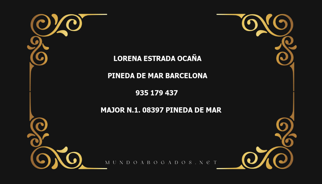 abogado Lorena Estrada Ocaña en la localidad de Pineda de Mar