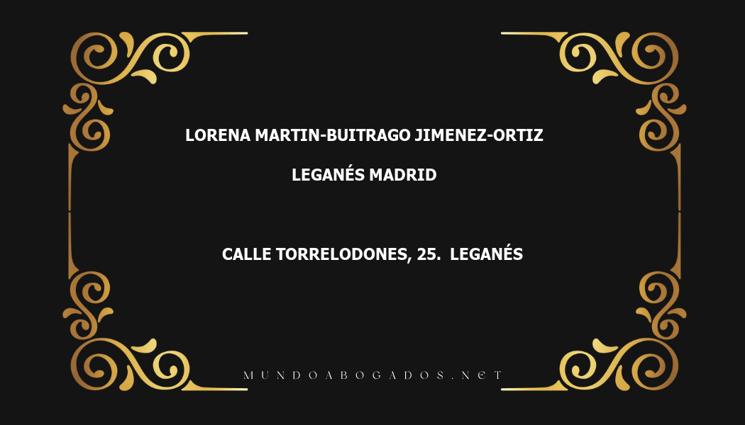 abogado Lorena Martin-Buitrago Jimenez-Ortiz en la localidad de Leganés