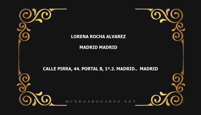 abogado Lorena Rocha Alvarez en la localidad de Madrid