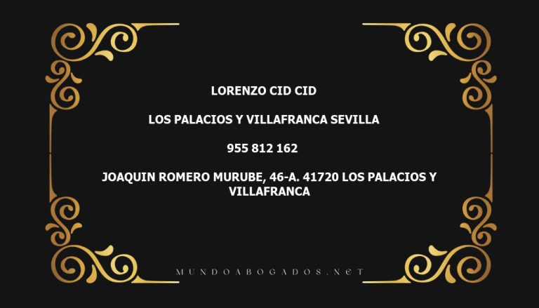 abogado Lorenzo Cid Cid en la localidad de Los Palacios y Villafranca