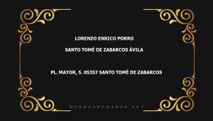 abogado Lorenzo Enrico Porro en la localidad de Santo Tomé de Zabarcos