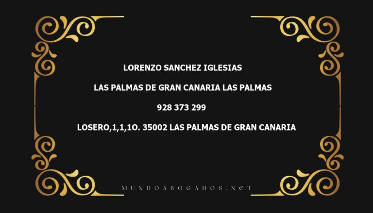 abogado Lorenzo Sanchez Iglesias en la localidad de Las Palmas de Gran Canaria