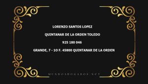 abogado Lorenzo Santos Lopez en la localidad de Quintanar de la Orden