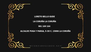 abogado Loreto Bello Gude en la localidad de La Coruña