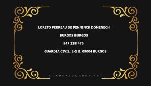 abogado Loreto Perreau De Pinninck Domenech en la localidad de Burgos