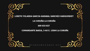 abogado Loreto Yolanda Garcia-Garabal Sanchez-Harguindey en la localidad de La Coruña