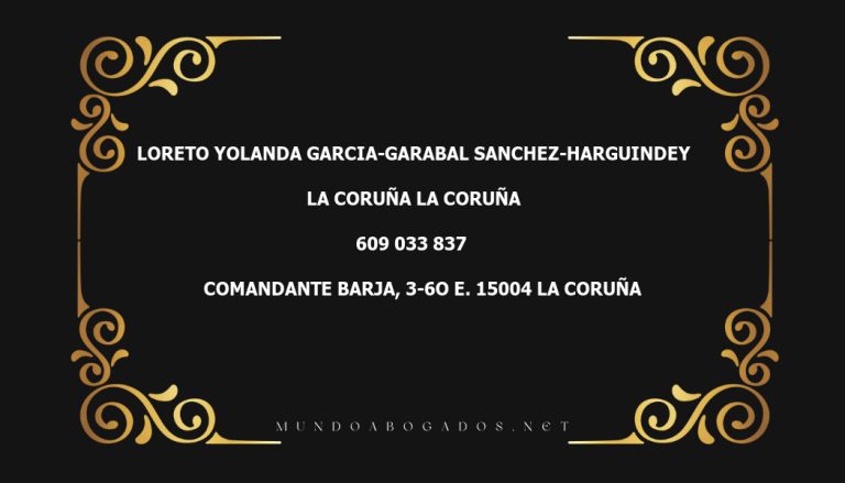 abogado Loreto Yolanda Garcia-Garabal Sanchez-Harguindey en la localidad de La Coruña