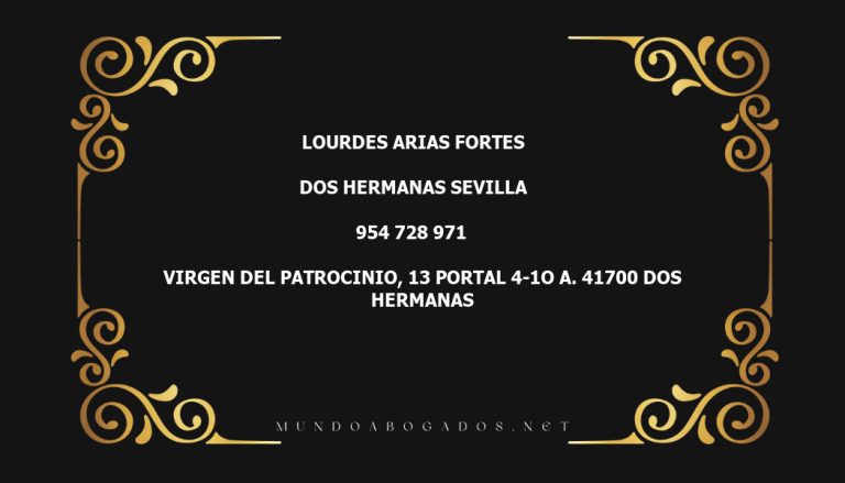 abogado Lourdes Arias Fortes en la localidad de Dos Hermanas