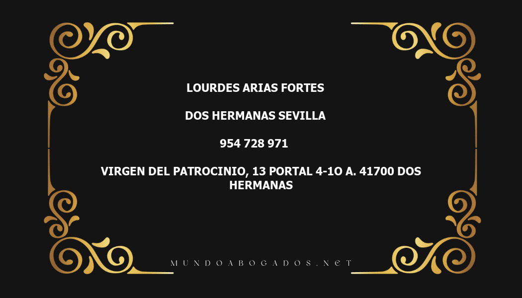 abogado Lourdes Arias Fortes en la localidad de Dos Hermanas