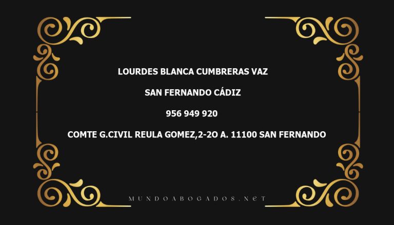 abogado Lourdes Blanca Cumbreras Vaz en la localidad de San Fernando