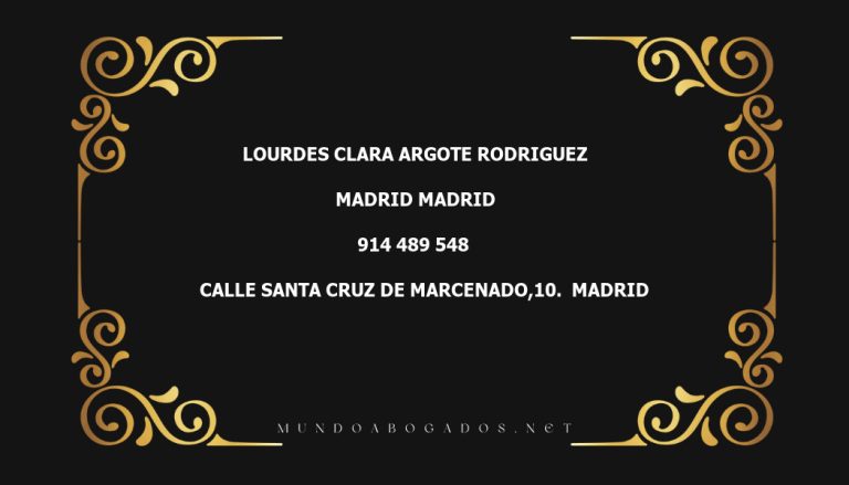 abogado Lourdes Clara Argote Rodriguez en la localidad de Madrid