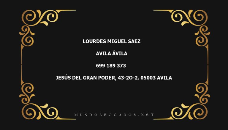 abogado Lourdes Miguel Saez en la localidad de Avila