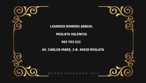 abogado Lourdes Romero Arbiol en la localidad de Mislata