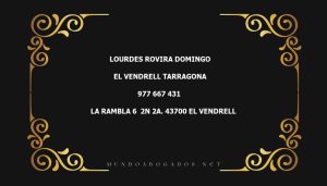 abogado Lourdes Rovira Domingo en la localidad de El Vendrell