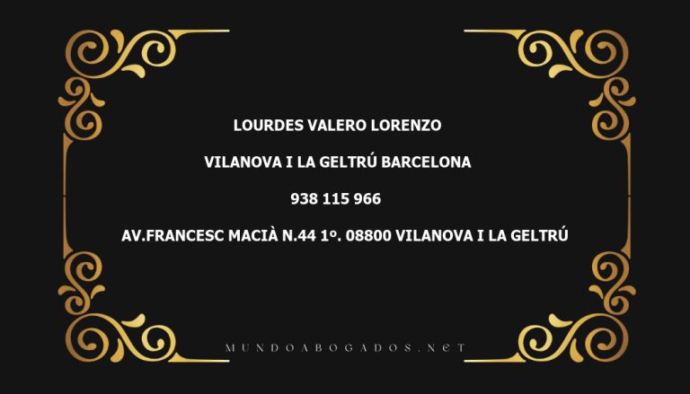 abogado Lourdes Valero Lorenzo en la localidad de Vilanova i la Geltrú