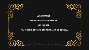 abogado Luca Grande en la localidad de Molina de Segura