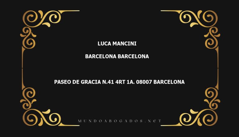 abogado Luca Mancini en la localidad de Barcelona