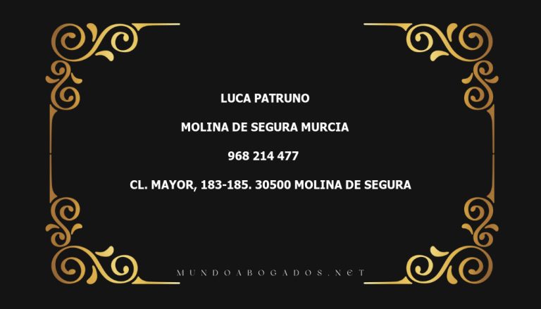 abogado Luca Patruno en la localidad de Molina de Segura