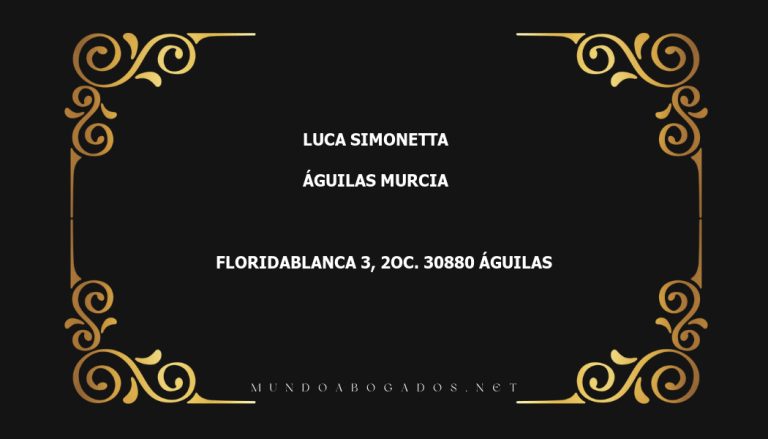 abogado Luca Simonetta en la localidad de Águilas