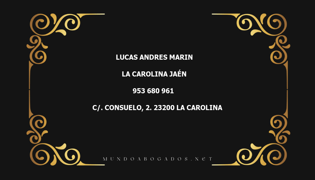 abogado Lucas Andres Marin en la localidad de La Carolina