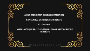 abogado Lucas Celso Juan Aguilar Hernandez en la localidad de Santa Cruz de Tenerife