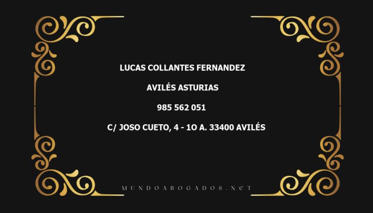 abogado Lucas Collantes Fernandez en la localidad de Avilés