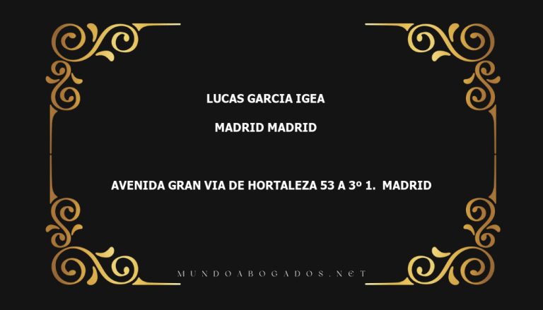 abogado Lucas Garcia Igea en la localidad de Madrid