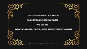 abogado Lucas Jose Peracho Macarron en la localidad de San Esteban de Gormaz