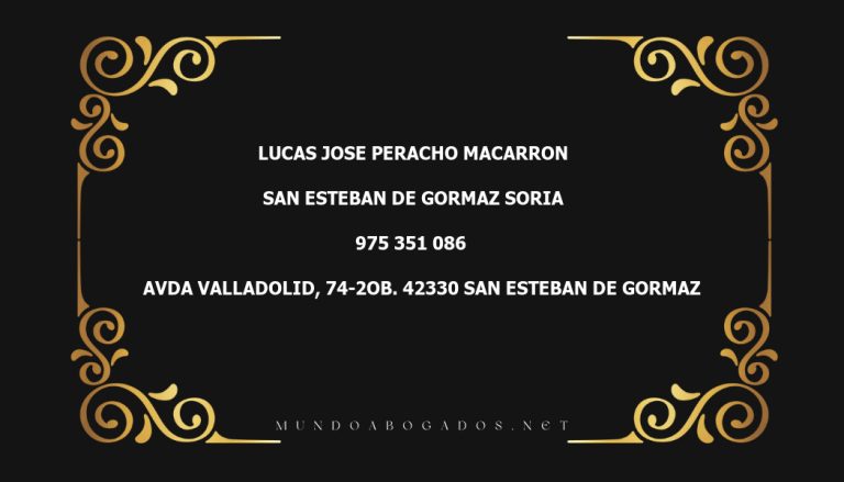 abogado Lucas Jose Peracho Macarron en la localidad de San Esteban de Gormaz