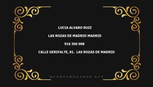 abogado Lucia Alvaro Ruiz en la localidad de Las Rozas de Madrid