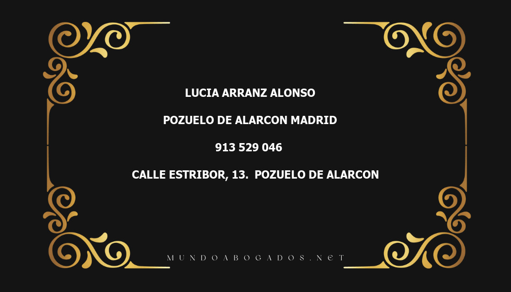 abogado Lucia Arranz Alonso en la localidad de Pozuelo de Alarcon