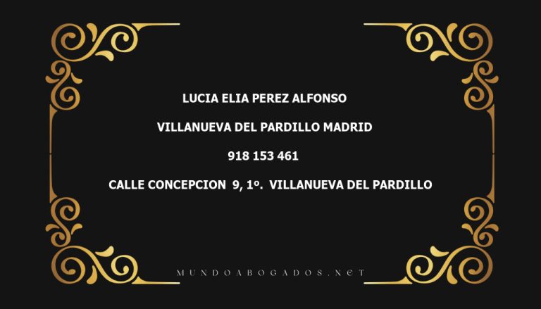 abogado Lucia Elia Perez Alfonso en la localidad de Villanueva del Pardillo