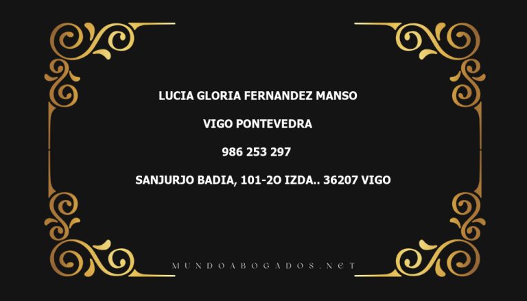 abogado Lucia Gloria Fernandez Manso en la localidad de Vigo