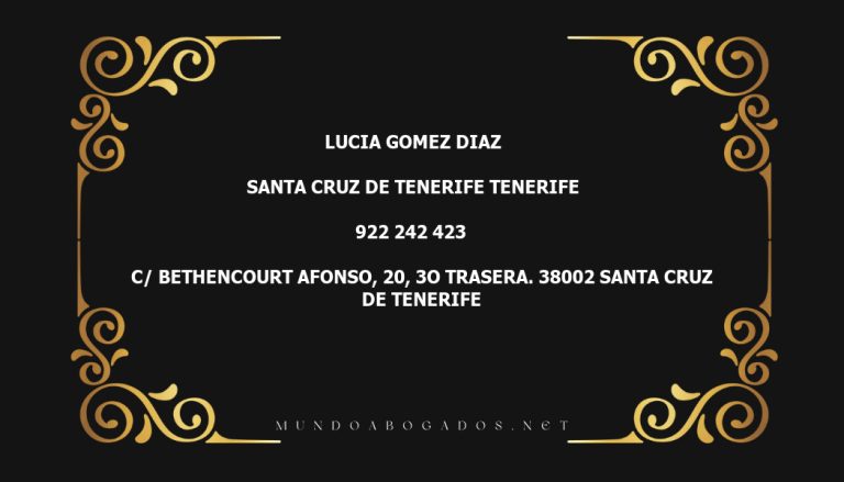 abogado Lucia Gomez Diaz en la localidad de Santa Cruz de Tenerife