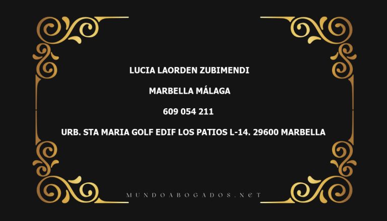 abogado Lucia Laorden Zubimendi en la localidad de Marbella