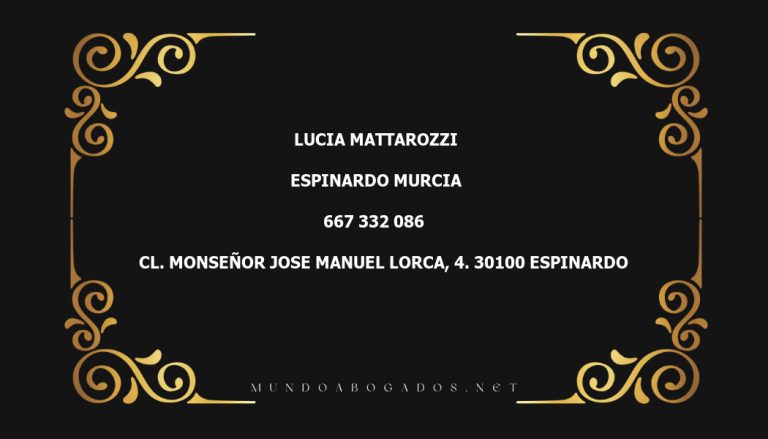 abogado Lucia Mattarozzi en la localidad de Espinardo