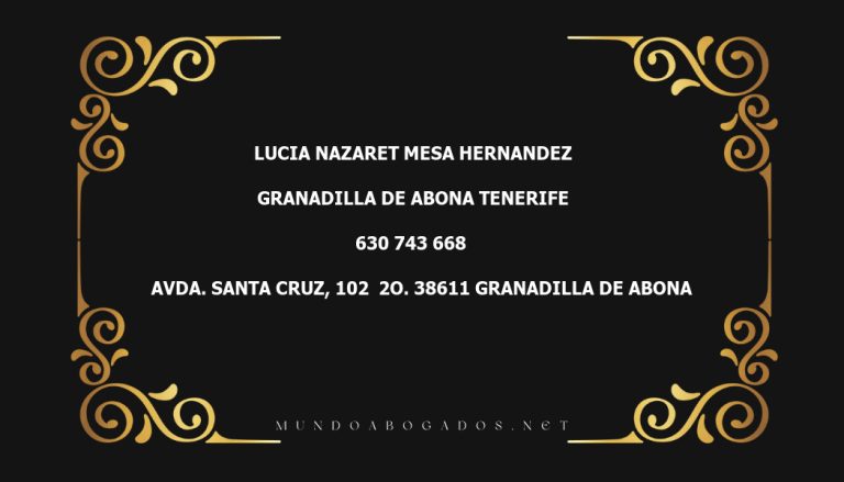 abogado Lucia Nazaret Mesa Hernandez en la localidad de Granadilla de Abona