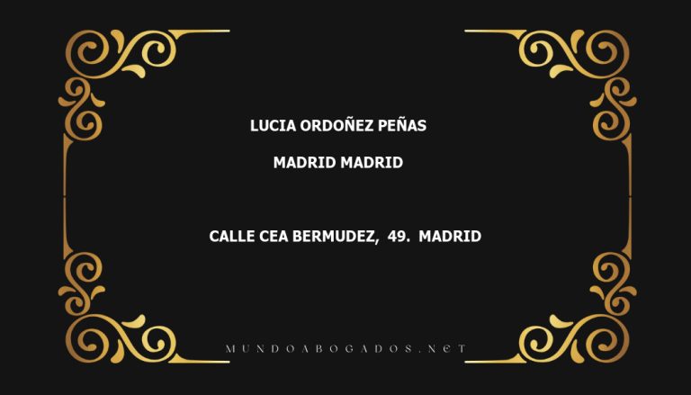 abogado Lucia Ordoñez Peñas en la localidad de Madrid